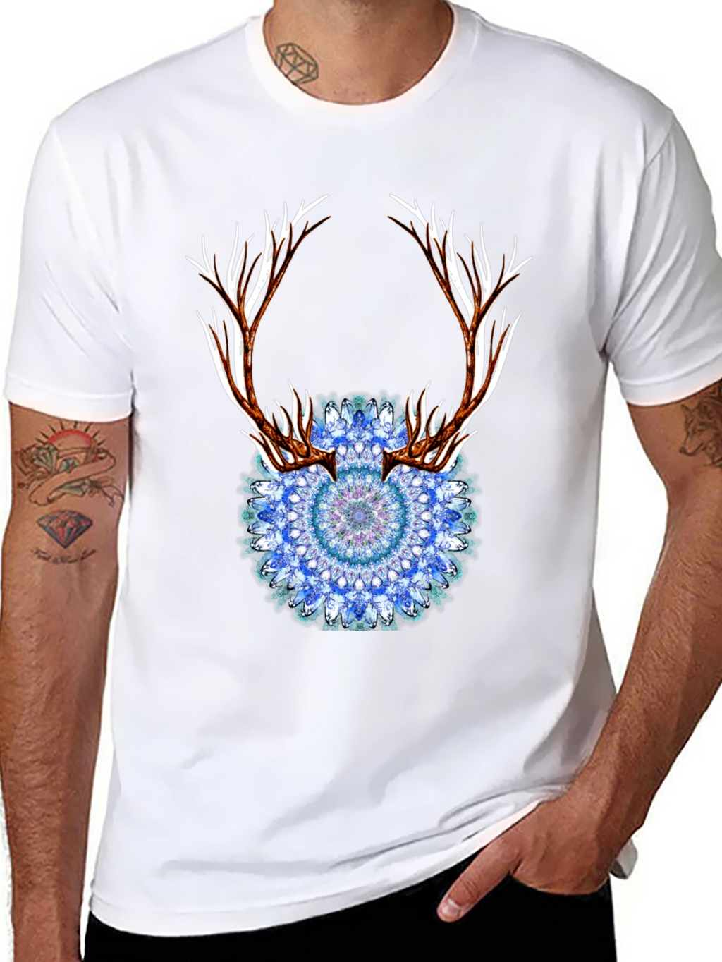 Antler Mandala Black T-Shirt