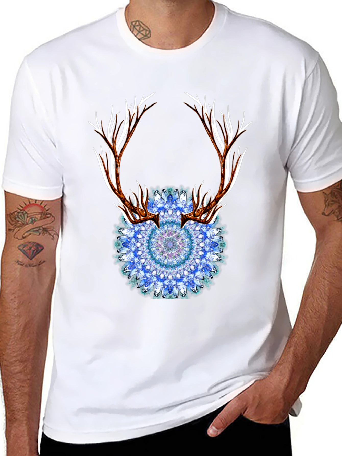 Antler Mandala Black T-Shirt