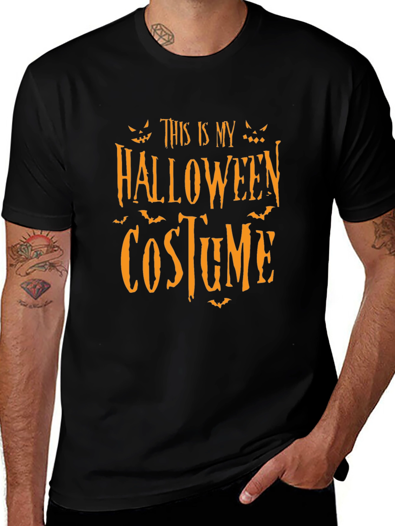 Halloween Costume Graphic T-Shirt - Black
