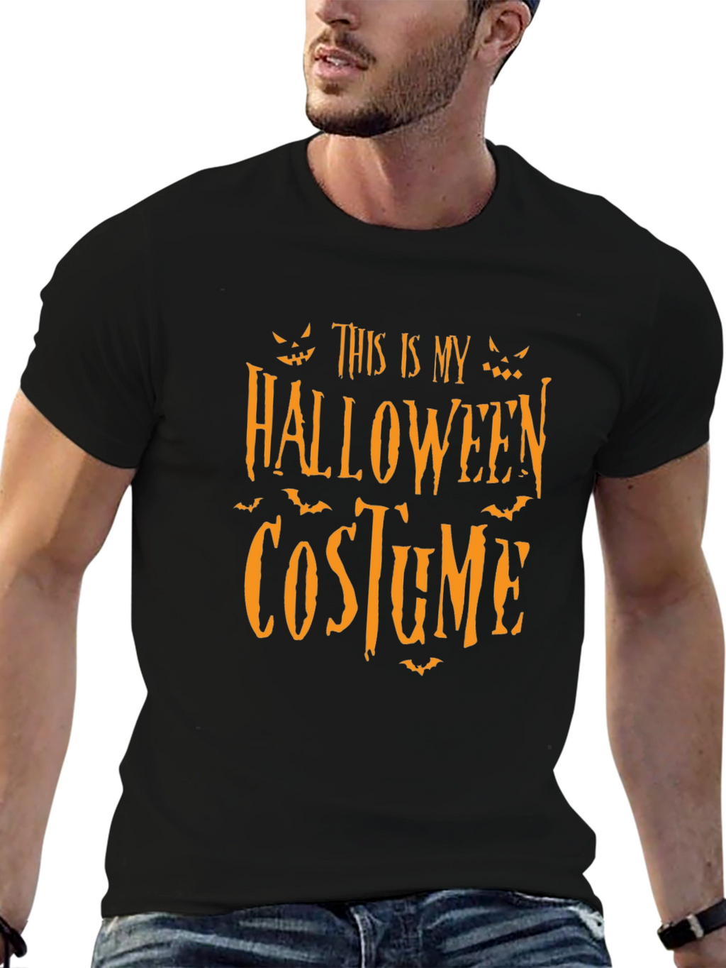 Halloween Costume Graphic T-Shirt - Black