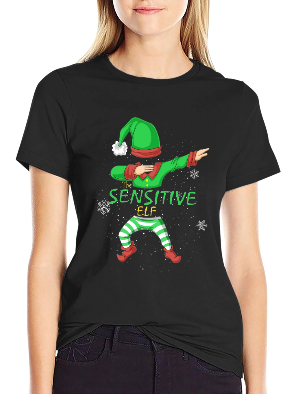 Sensitive Elf Dabbing Christmas T-Shirt