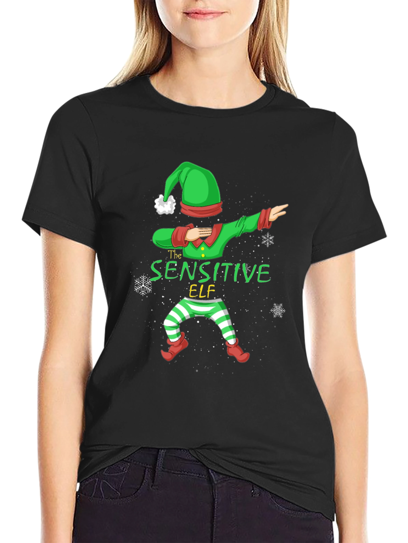 Sensitive Elf Dabbing Christmas T-Shirt
