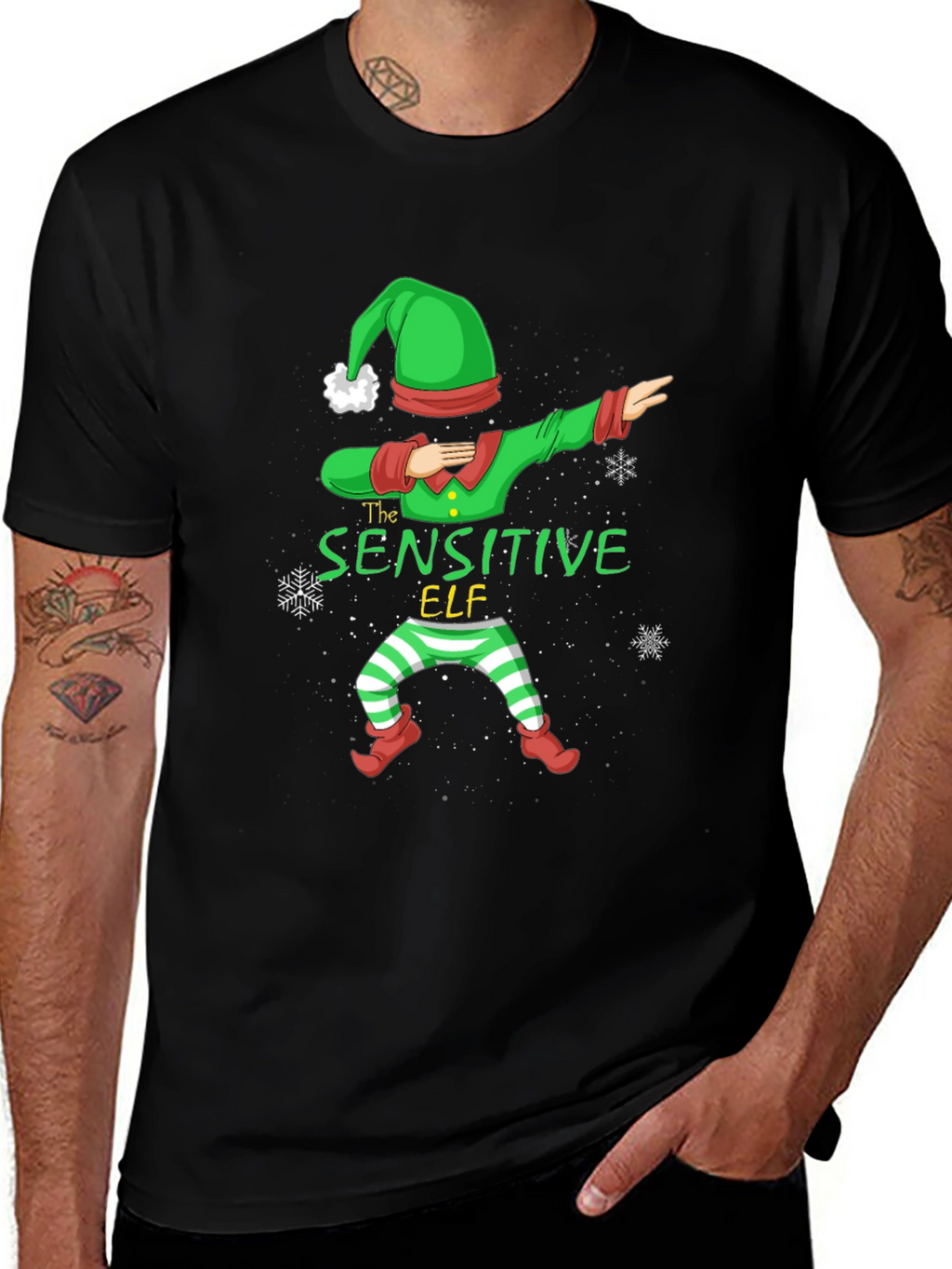 Sensitive Elf Dabbing Christmas T-Shirt