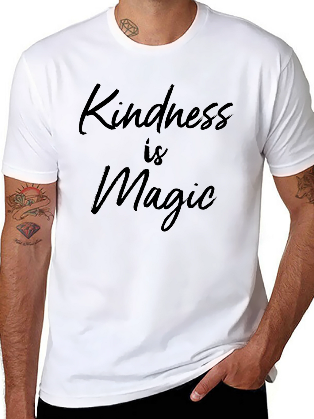 Kindness Is Magic Black Graphic Tee Shirt