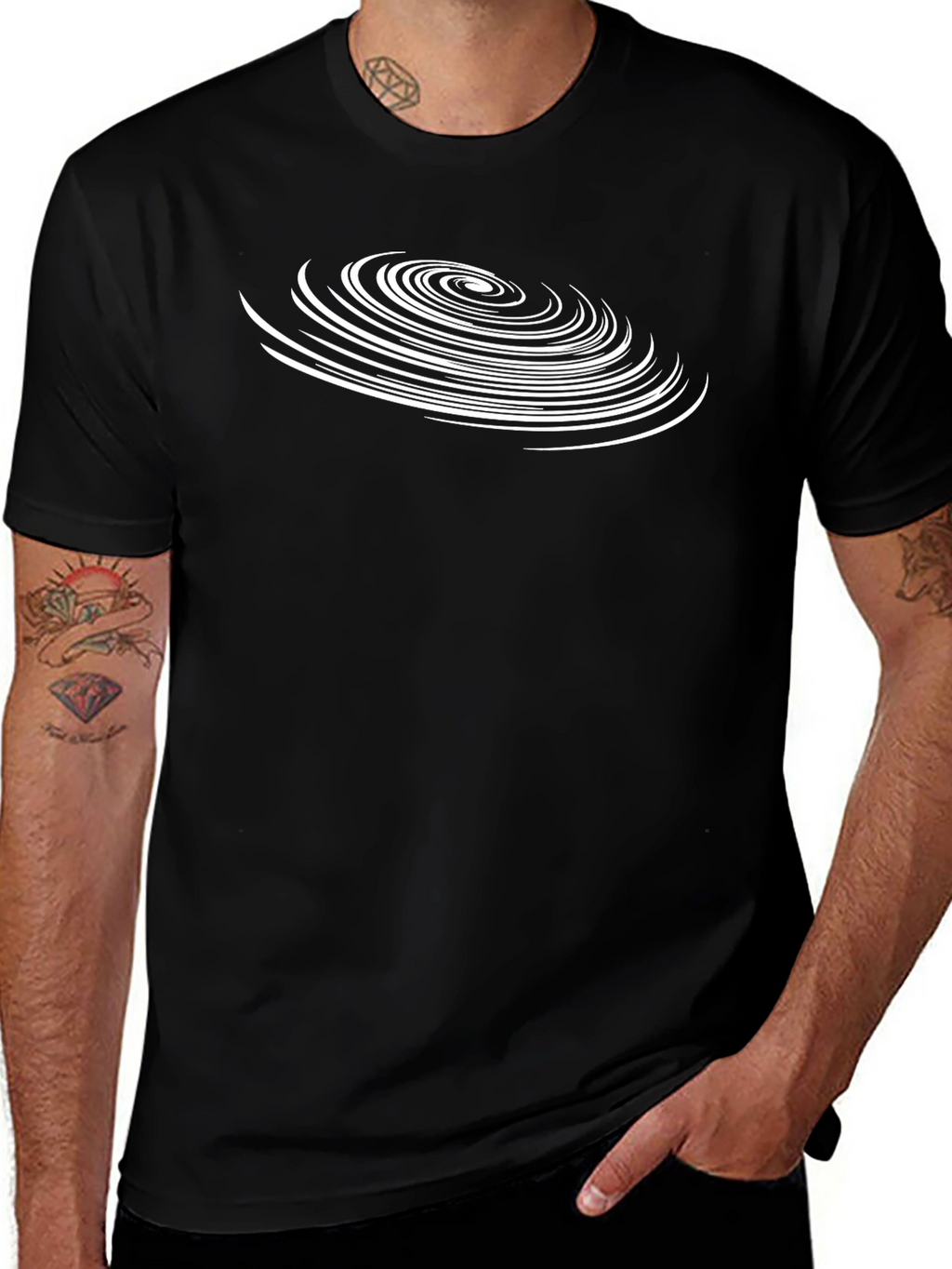 Hypnotic Swirl Graphic Tee - Modern Casual Style