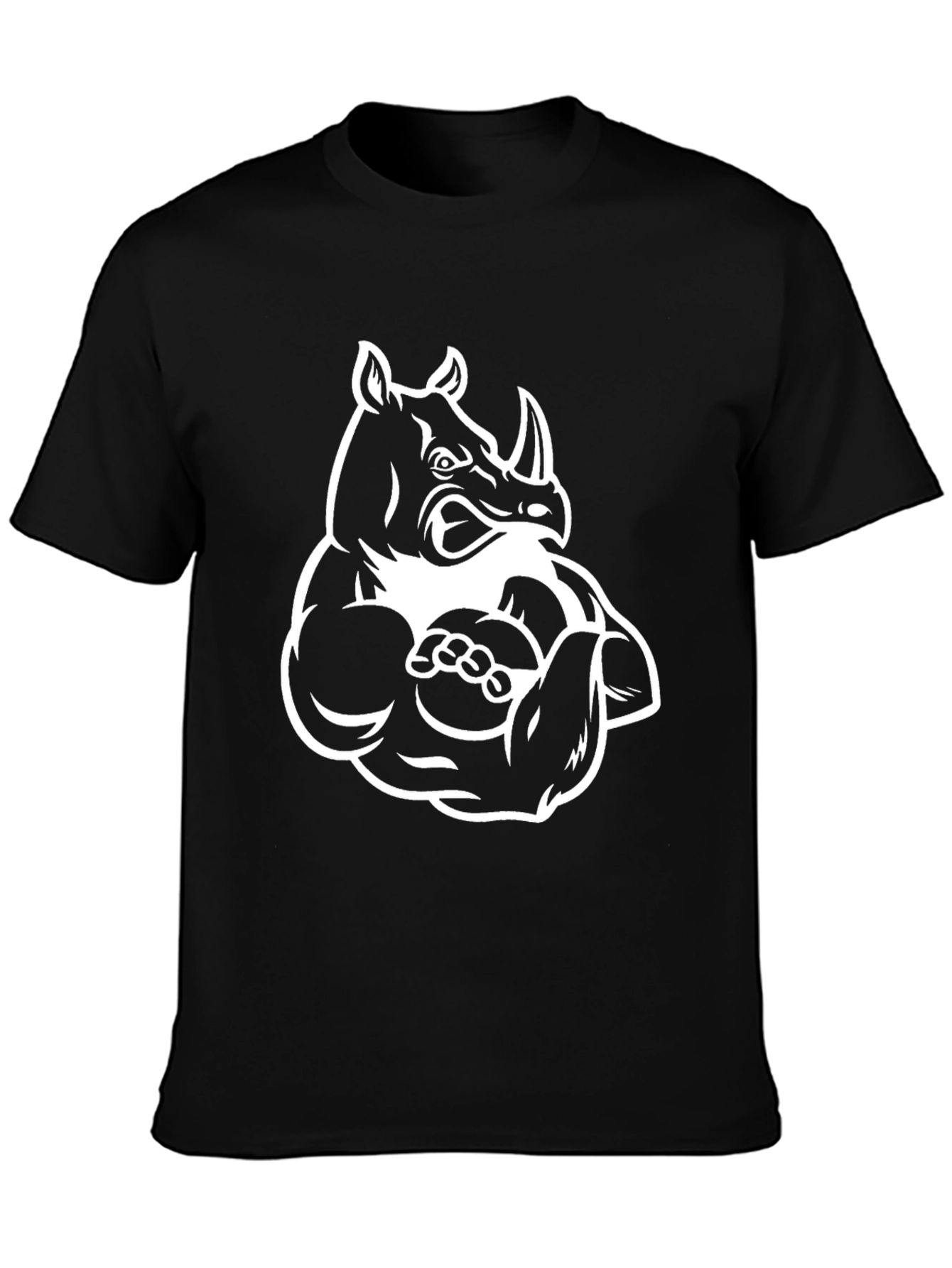 Rhino Gym Beast Black T-Shirt - Muscled Animal Tee
