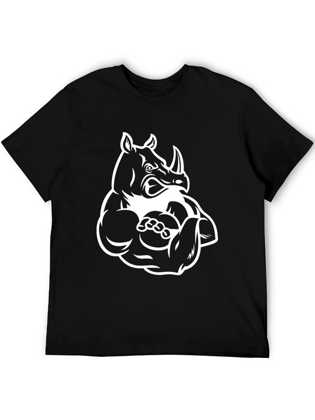 Rhino Gym Beast Black T-Shirt - Muscled Animal Tee