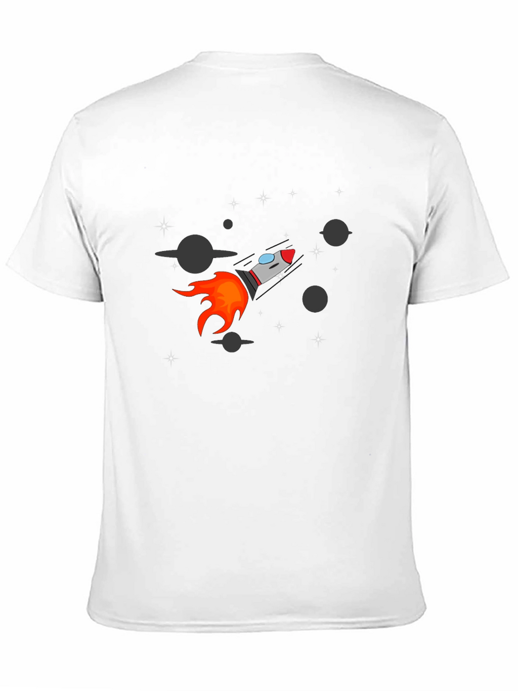 Rocket Graphic Black Tee - Space Adventure