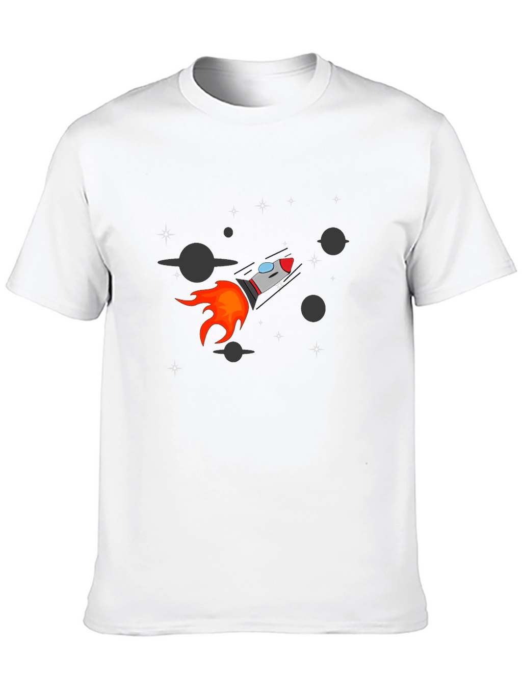 Rocket Graphic Black Tee - Space Adventure