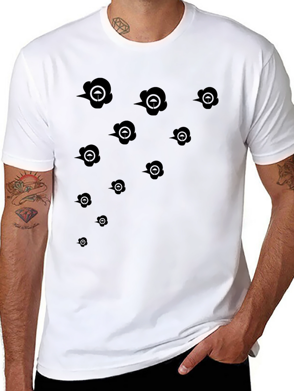 Unique Pattern Black T-Shirt