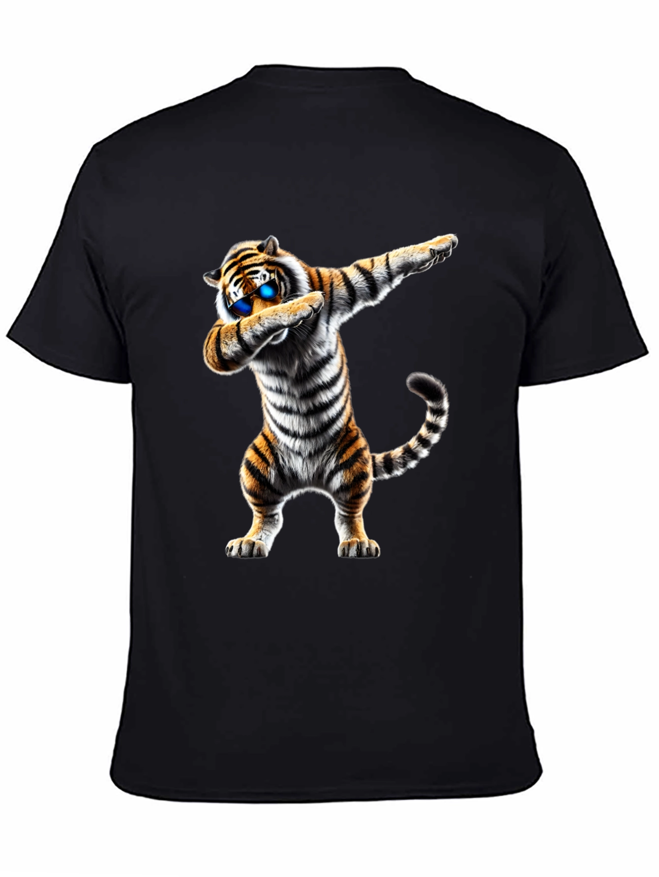 Dabbing Tiger Graphic Tee - Mens Black T-Shirt