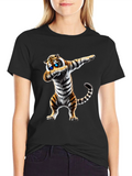 Dabbing Tiger Graphic Tee - Mens Black T-Shirt