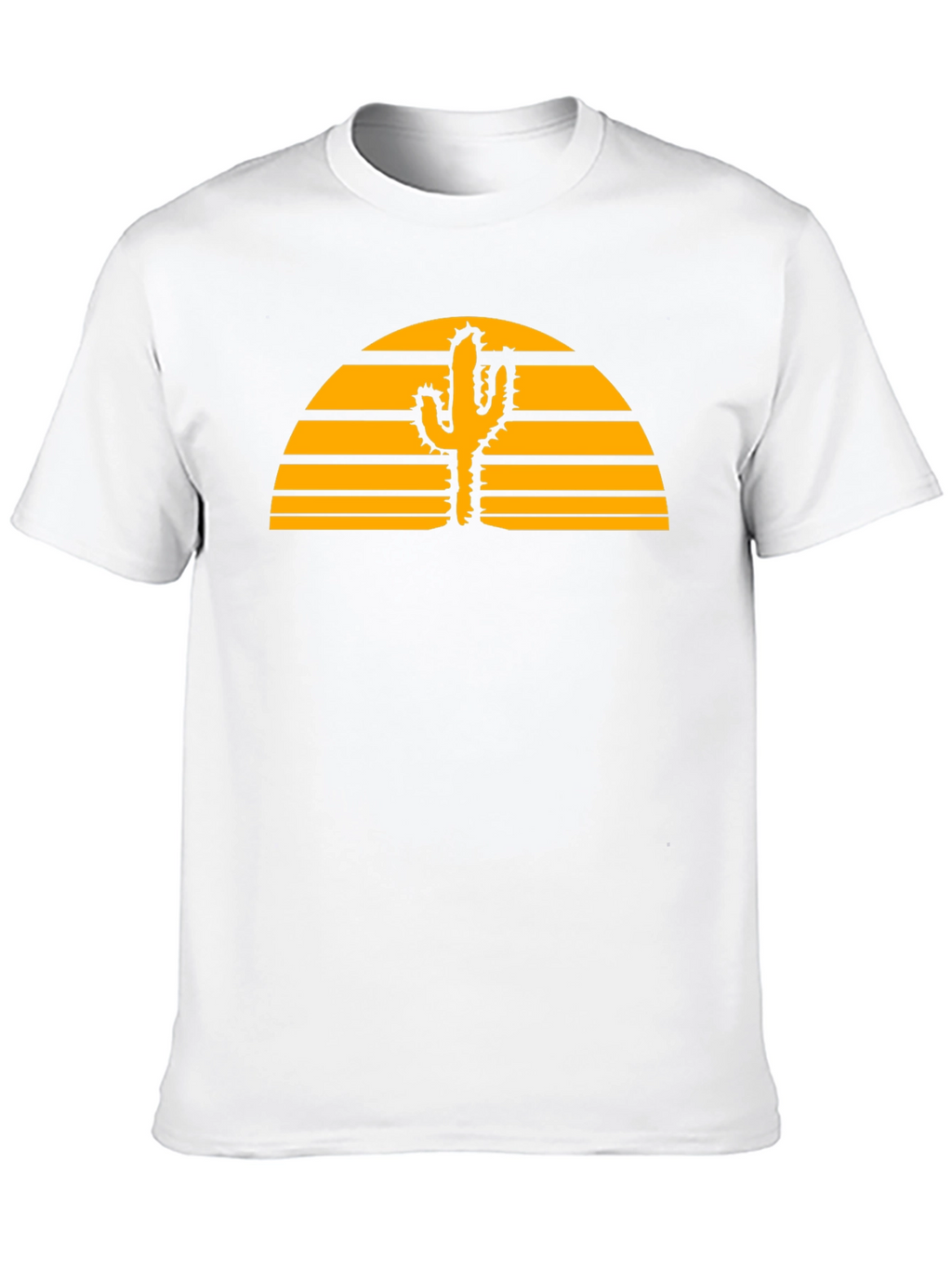 Desert Sunset Cactus Graphic Tee - Black