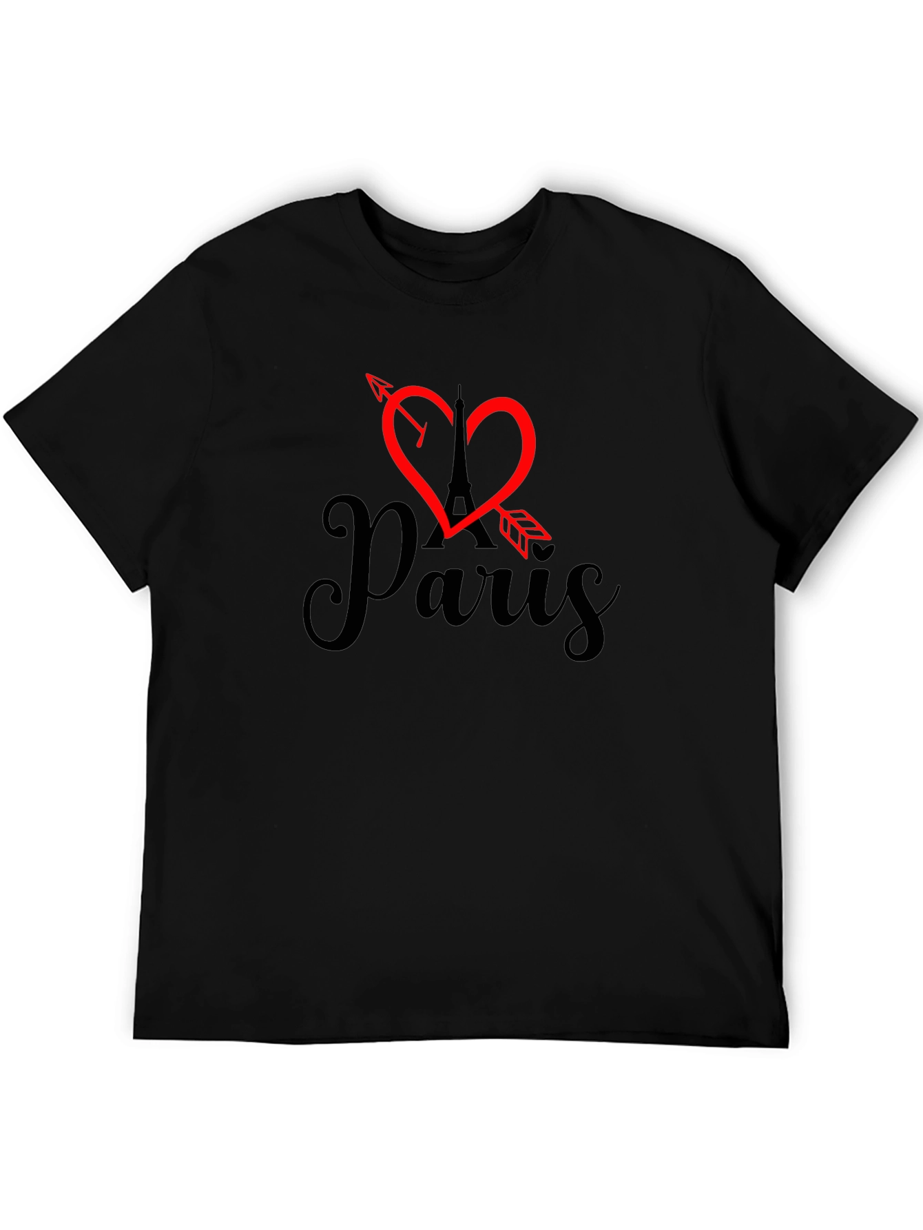 Paris Eiffel Tower Arrow Heart Graphic Tee
