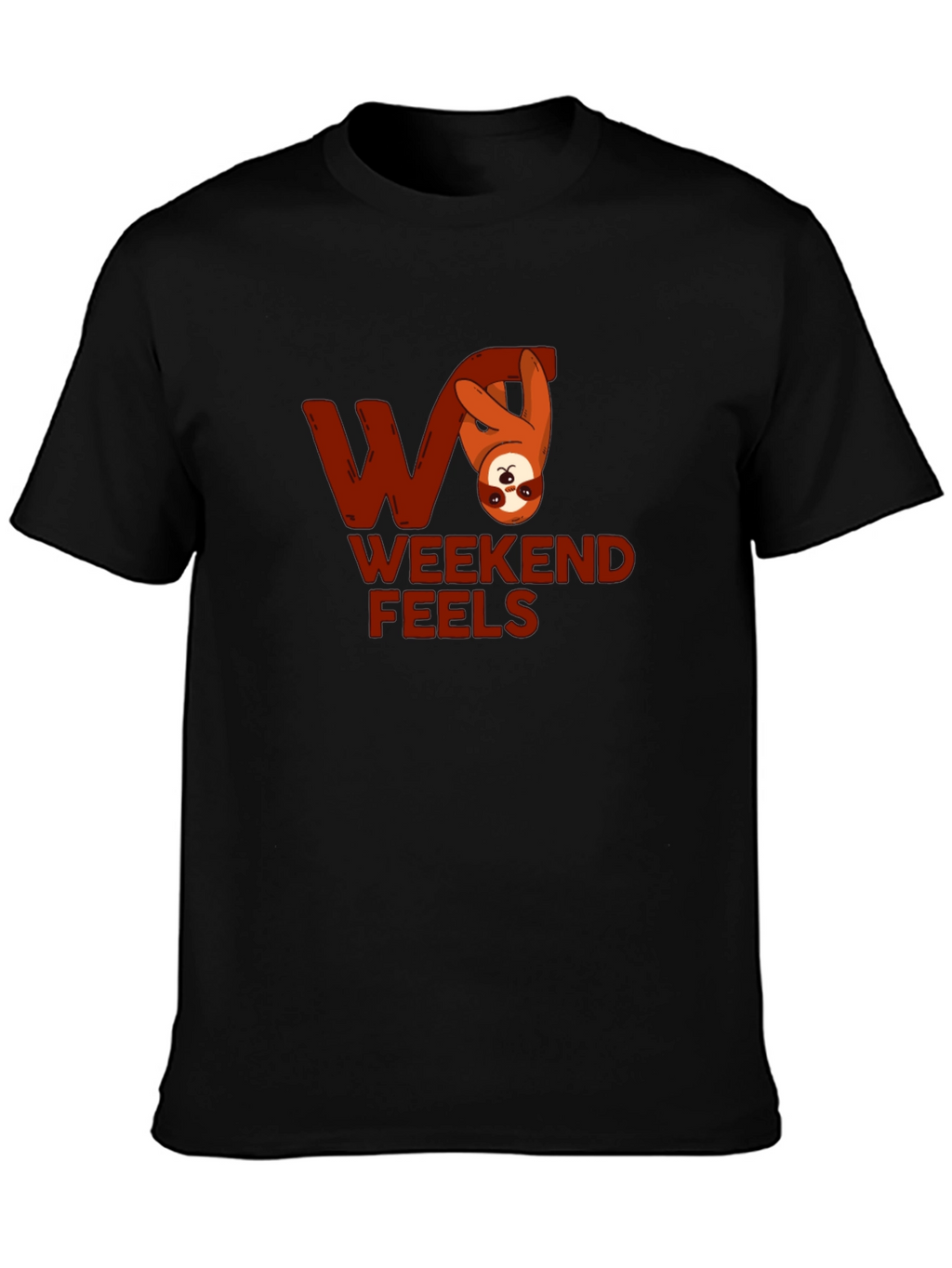 Weekend Feels Sloth Graphic Tee - Relaxed Comfort