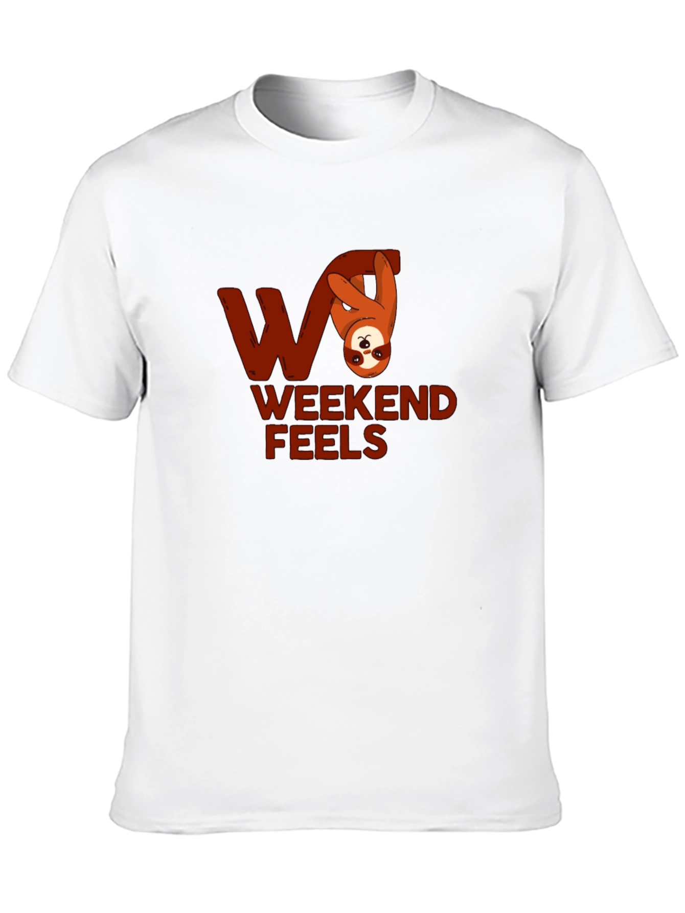 Weekend Feels Sloth Graphic Tee - Relaxed Comfort