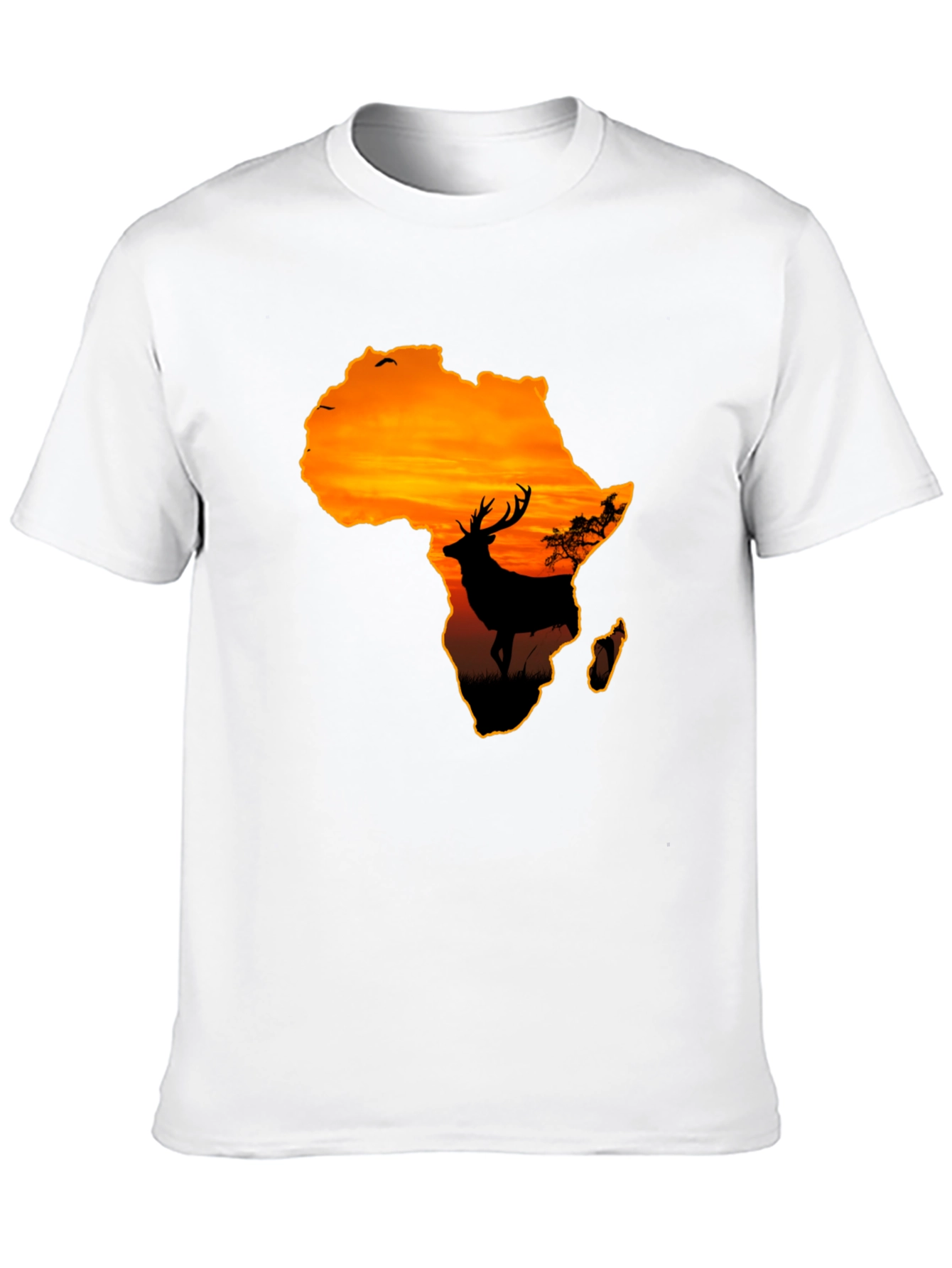 Africa Sunset Deer Graphic T-Shirt - Wildlife Tee