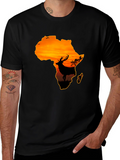 Africa Sunset Deer Graphic T-Shirt - Wildlife Tee