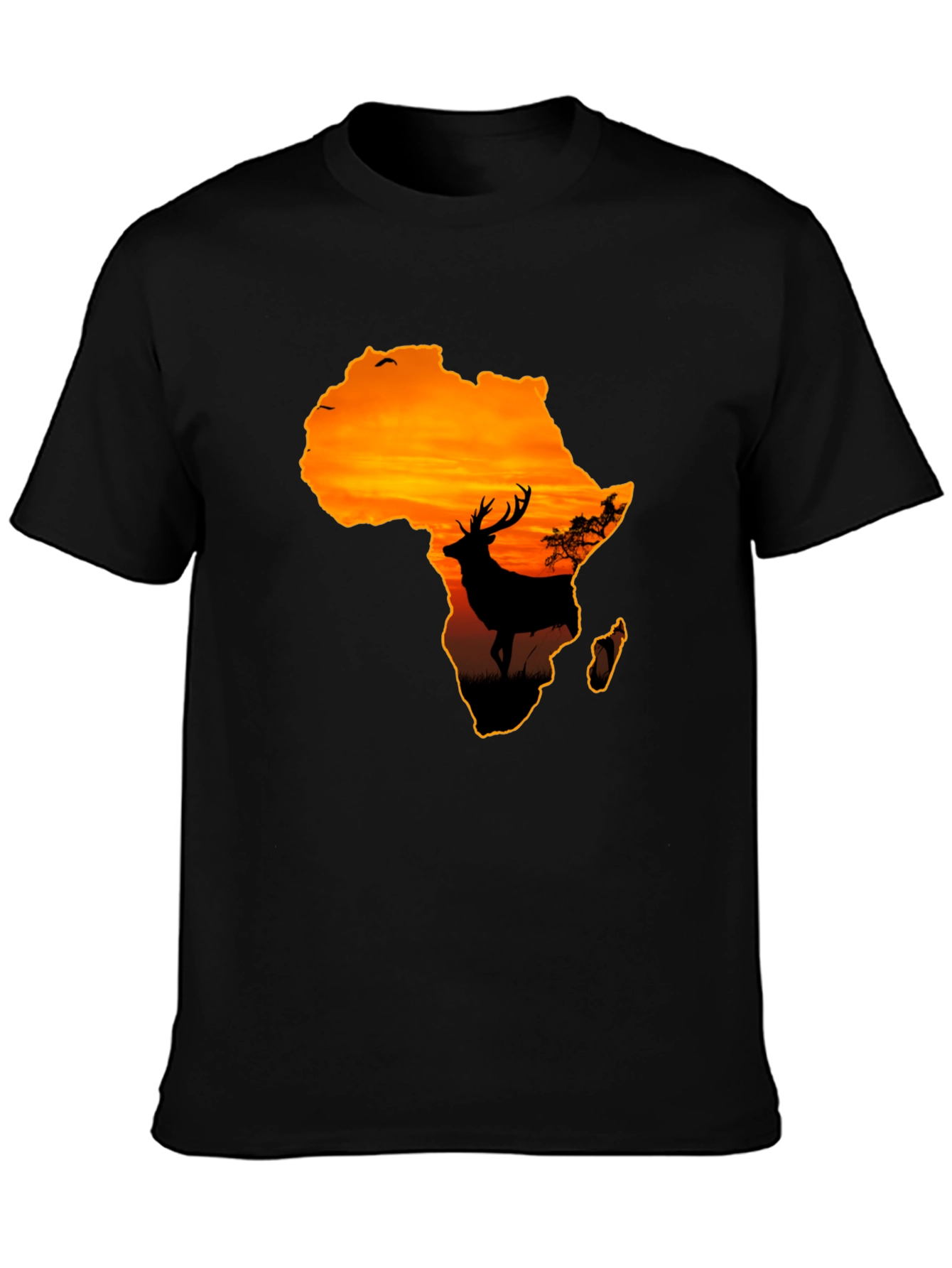 Africa Sunset Deer Graphic T-Shirt - Wildlife Tee
