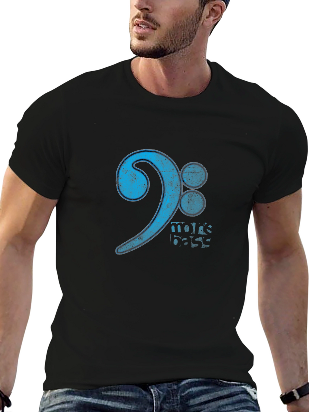 More Bass Clef Black Graphic Tee
