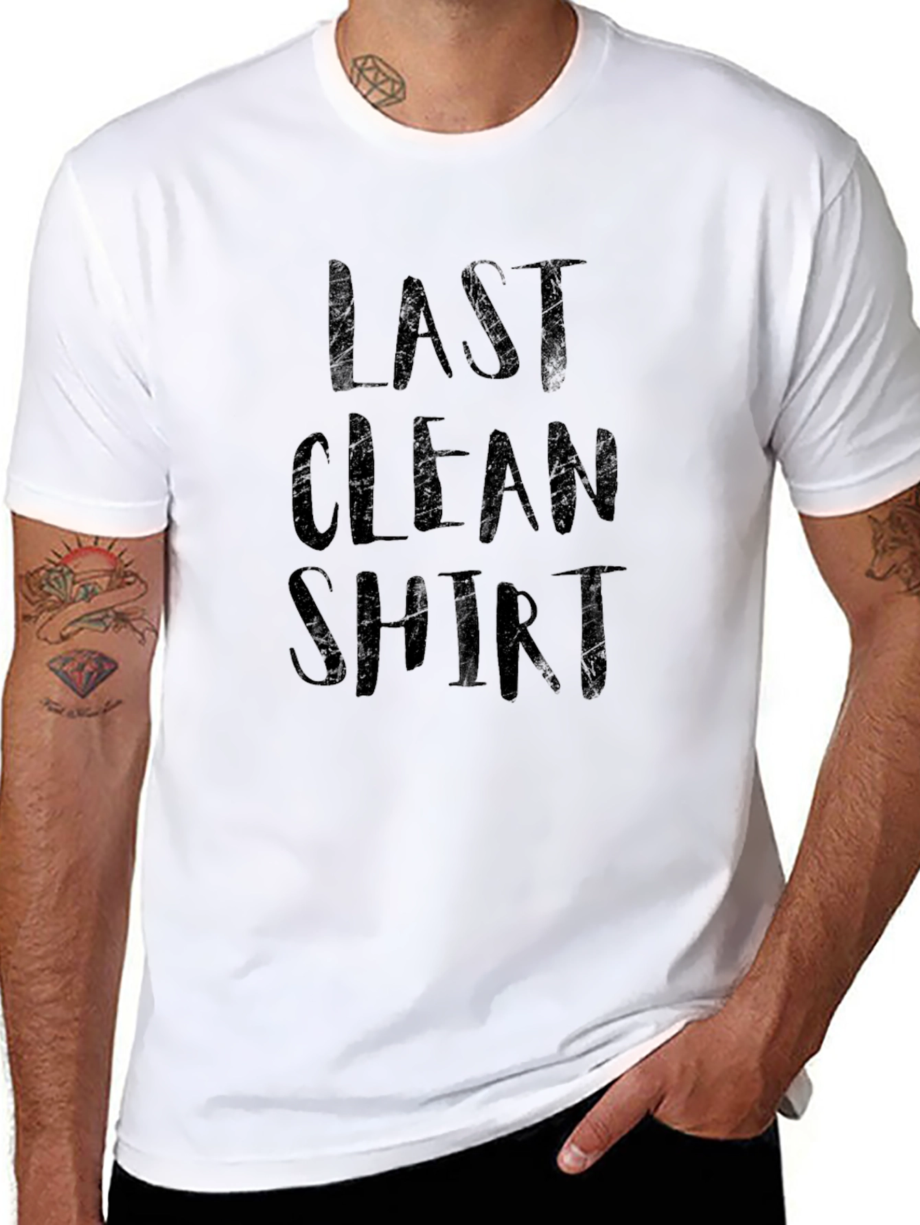 Last Clean Shirt Graphic Tee - Black Cotton T-Shirt