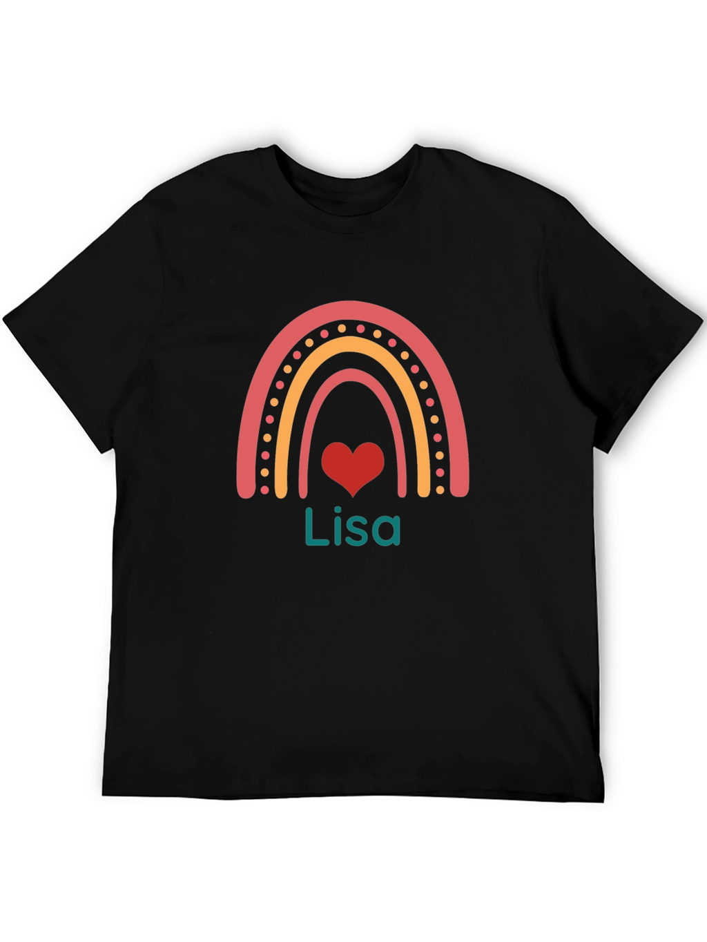 Personalized Lisa Rainbow Heart T-Shirt
