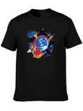 Planets Graphic Black T-Shirt - Mens Fashion
