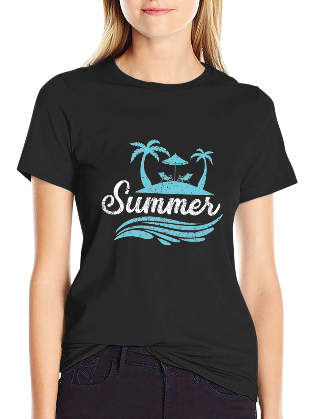 Summer Beach T-Shirt - Palm Tree Island Graphic Tee
