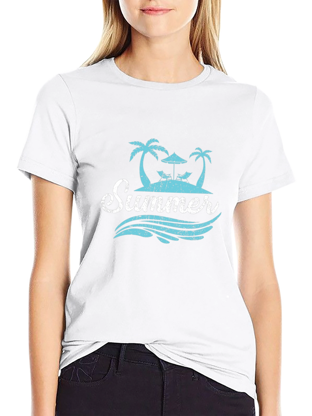 Summer Beach T-Shirt - Palm Tree Island Graphic Tee