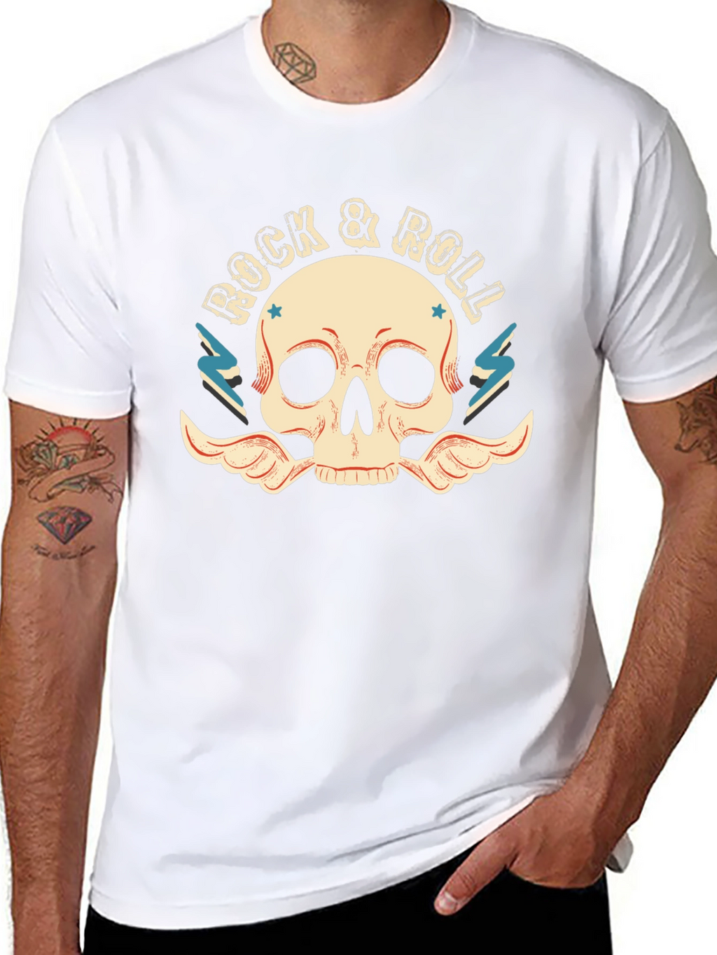 Rock & Roll Skull T-Shirt - Classic Graphic Tee