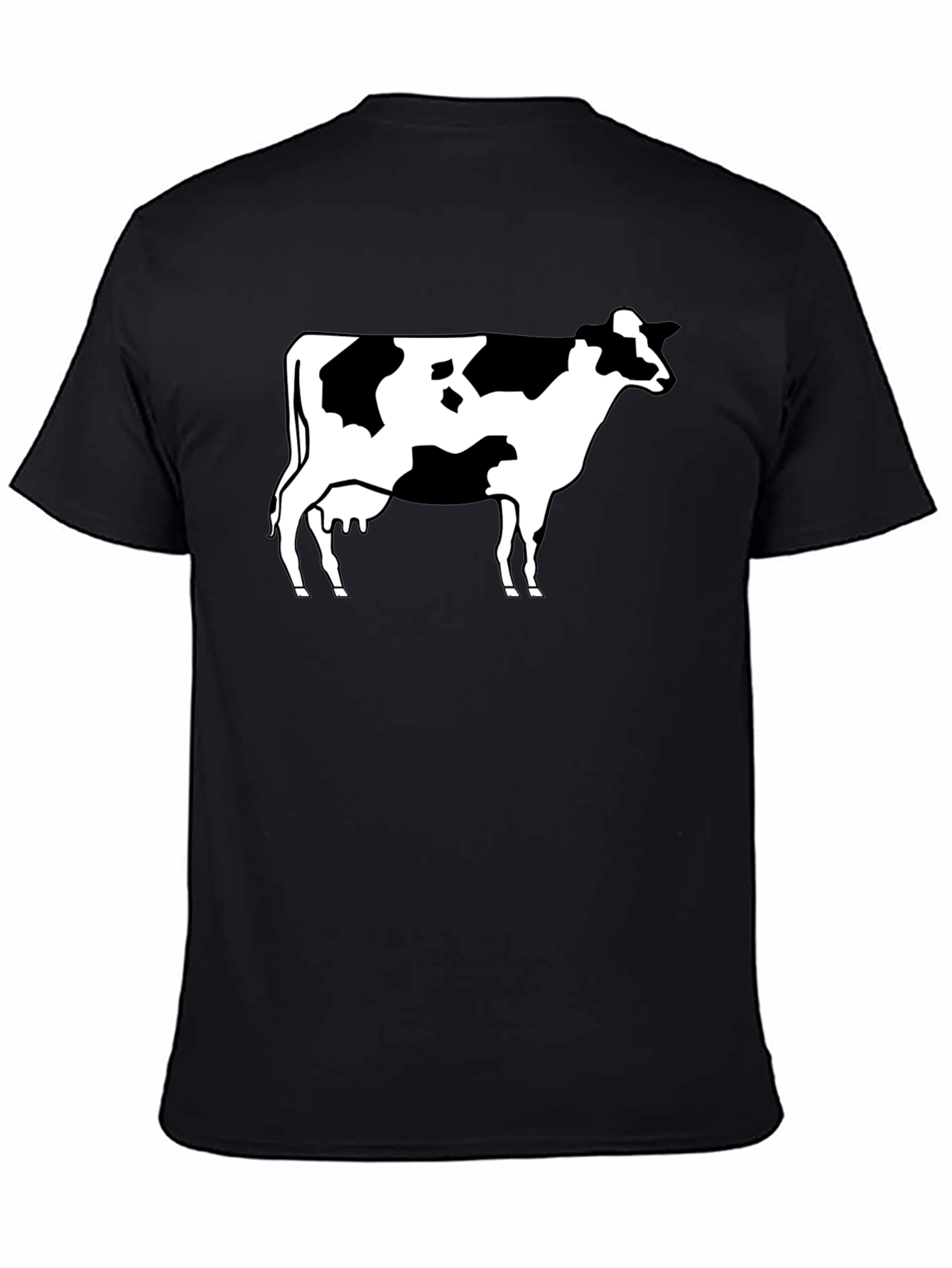 Cow Print Black T-Shirt - Classic Animal Graphic Tee