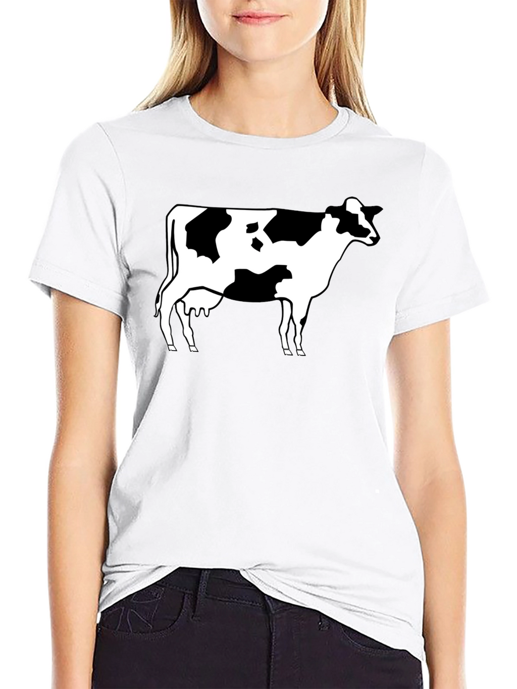 Cow Print Black T-Shirt - Classic Animal Graphic Tee