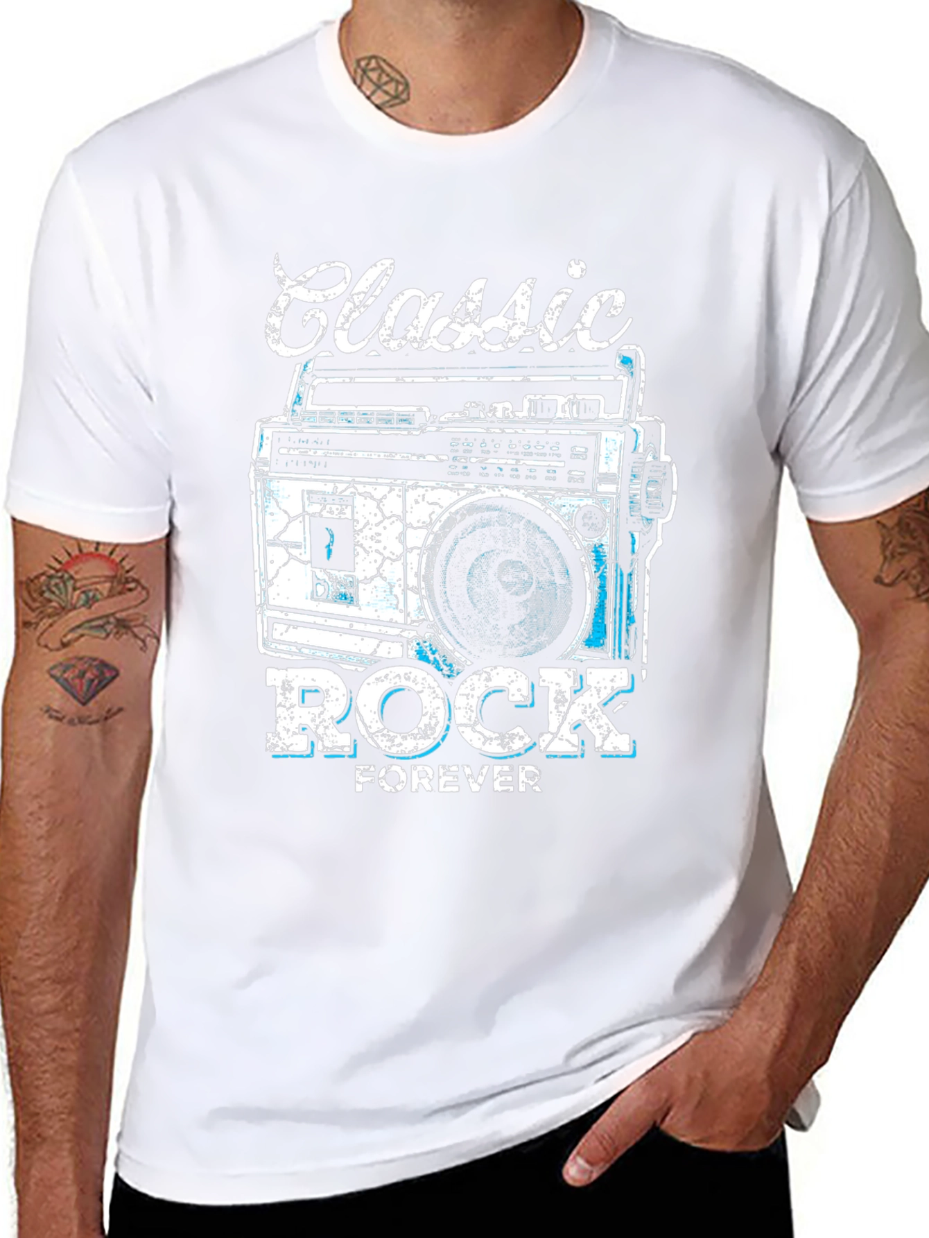 Classic Rock Forever Tee - Retro Boombox Graphic