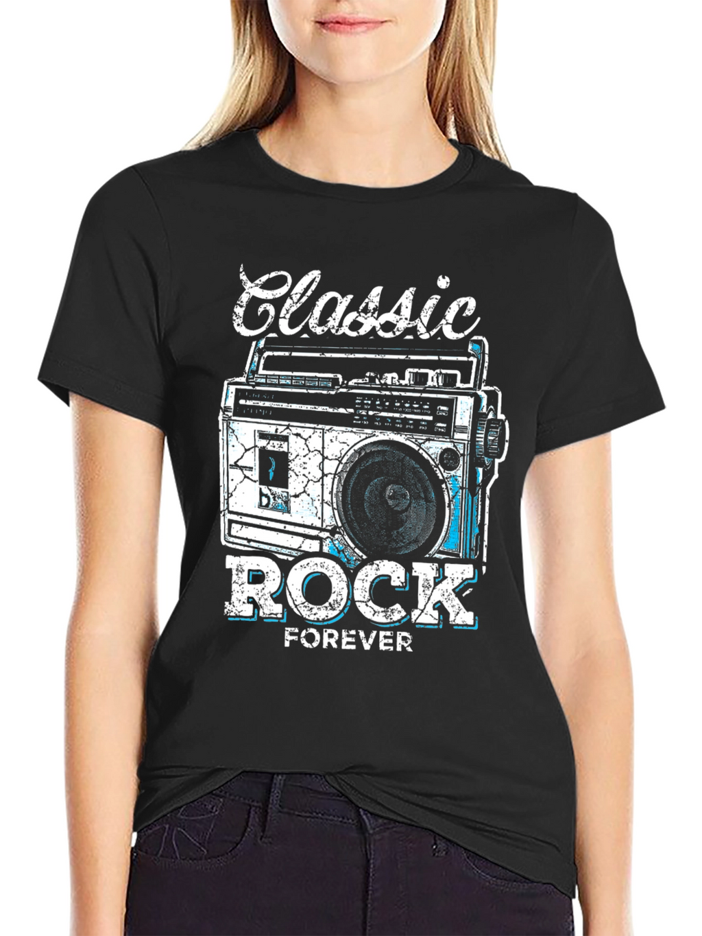Classic Rock Forever Tee - Retro Boombox Graphic