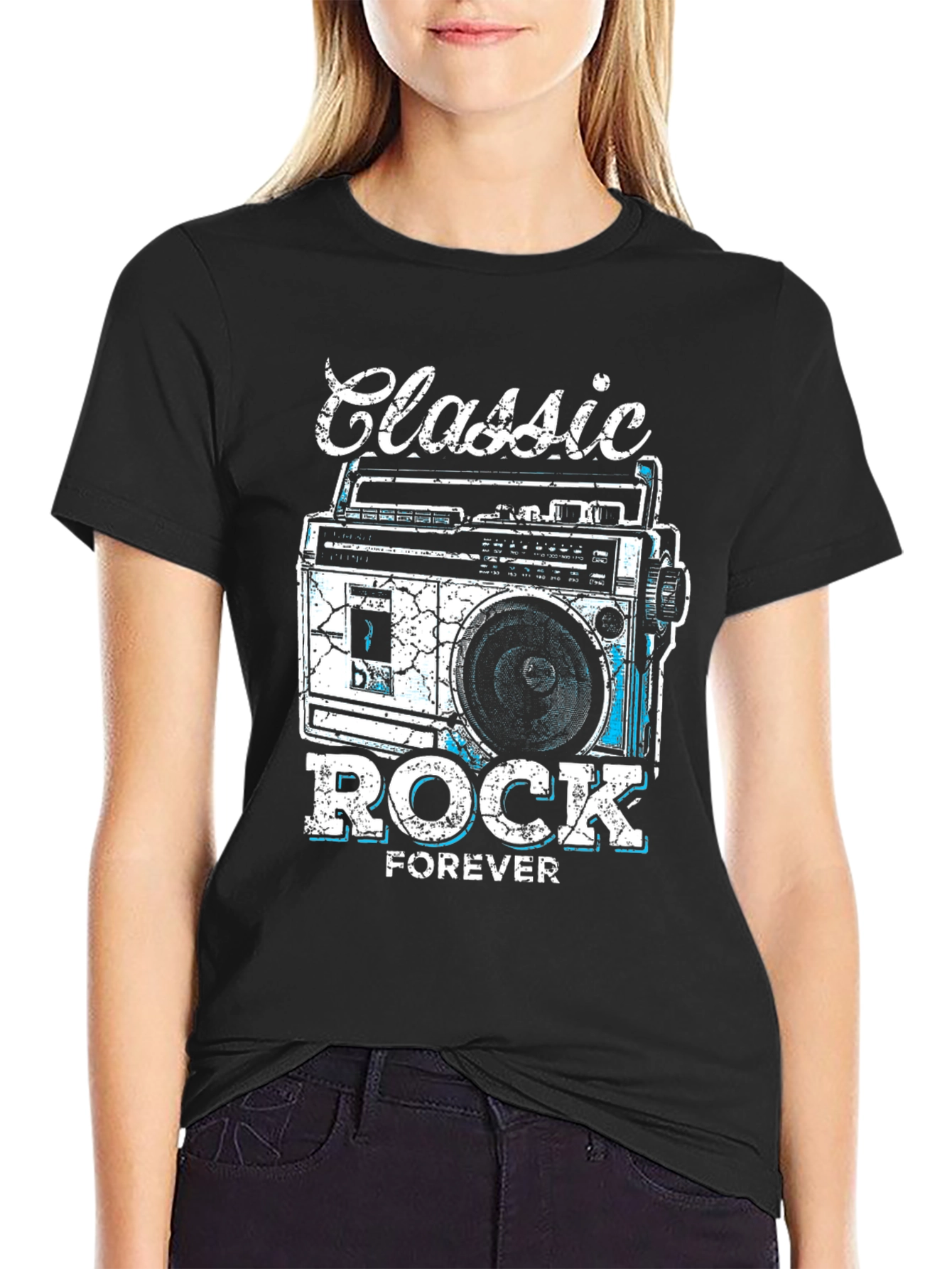 Classic Rock Forever Tee - Retro Boombox Graphic
