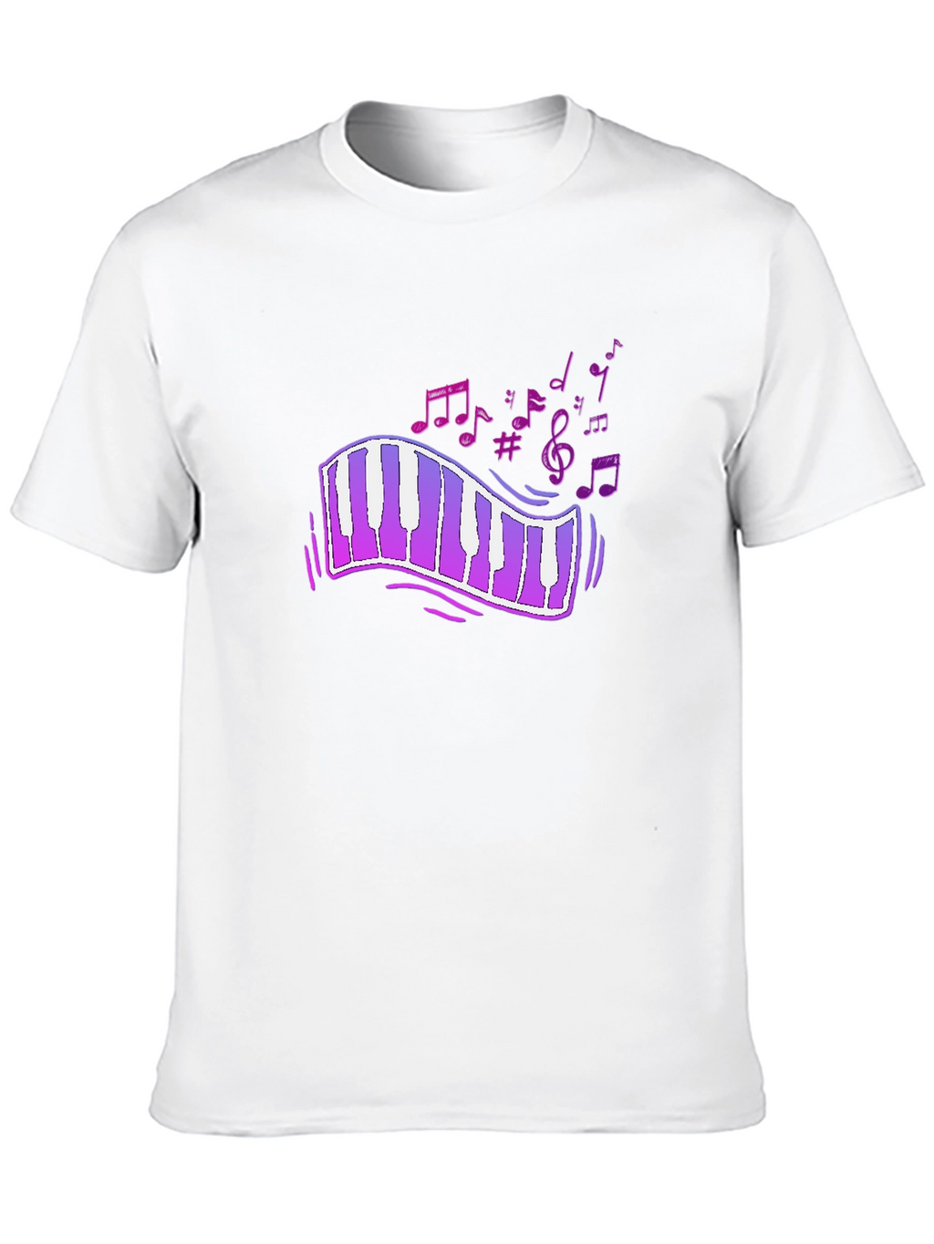 Musical Notes Piano Keyboard Graphic T-Shirt