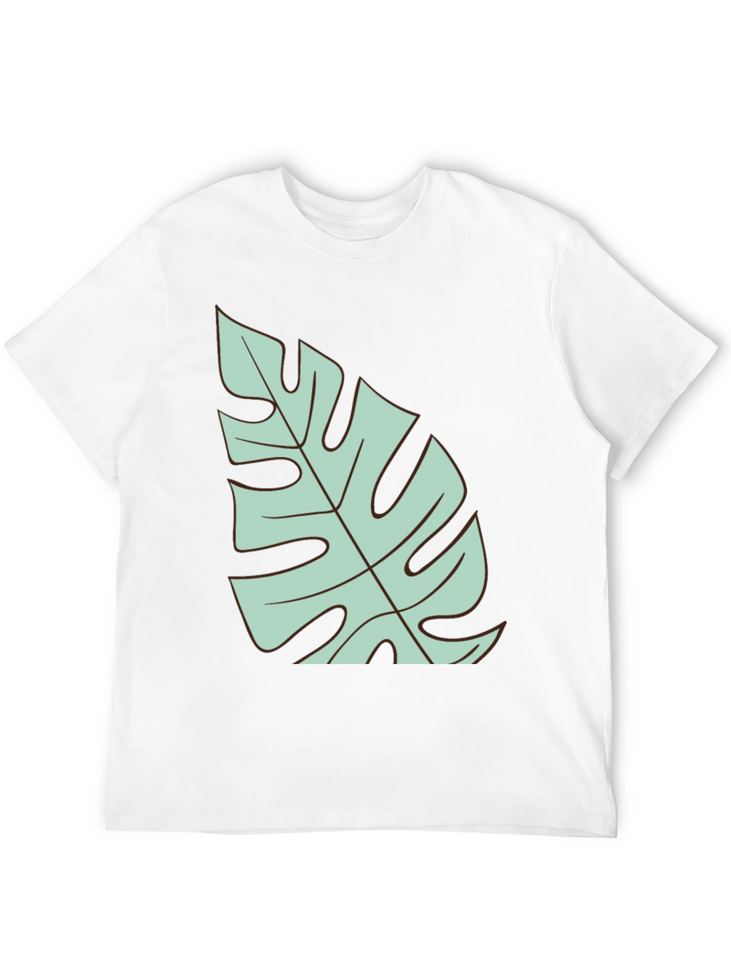 Tropical Monstera Leaf Graphic T-Shirt - Black