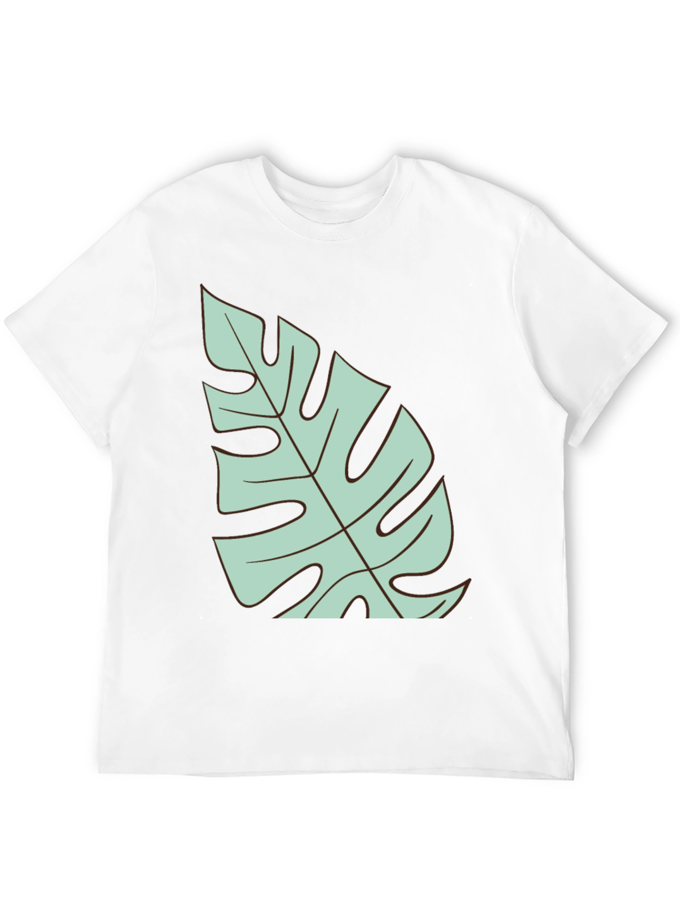 Tropical Monstera Leaf Graphic T-Shirt - Black