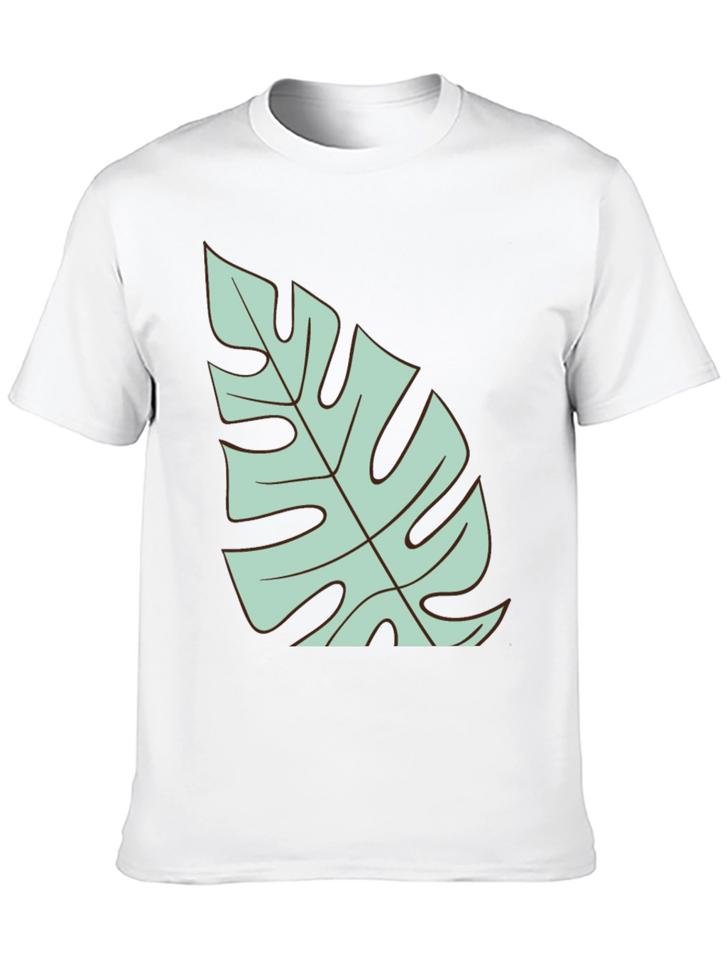 Tropical Monstera Leaf Graphic T-Shirt - Black