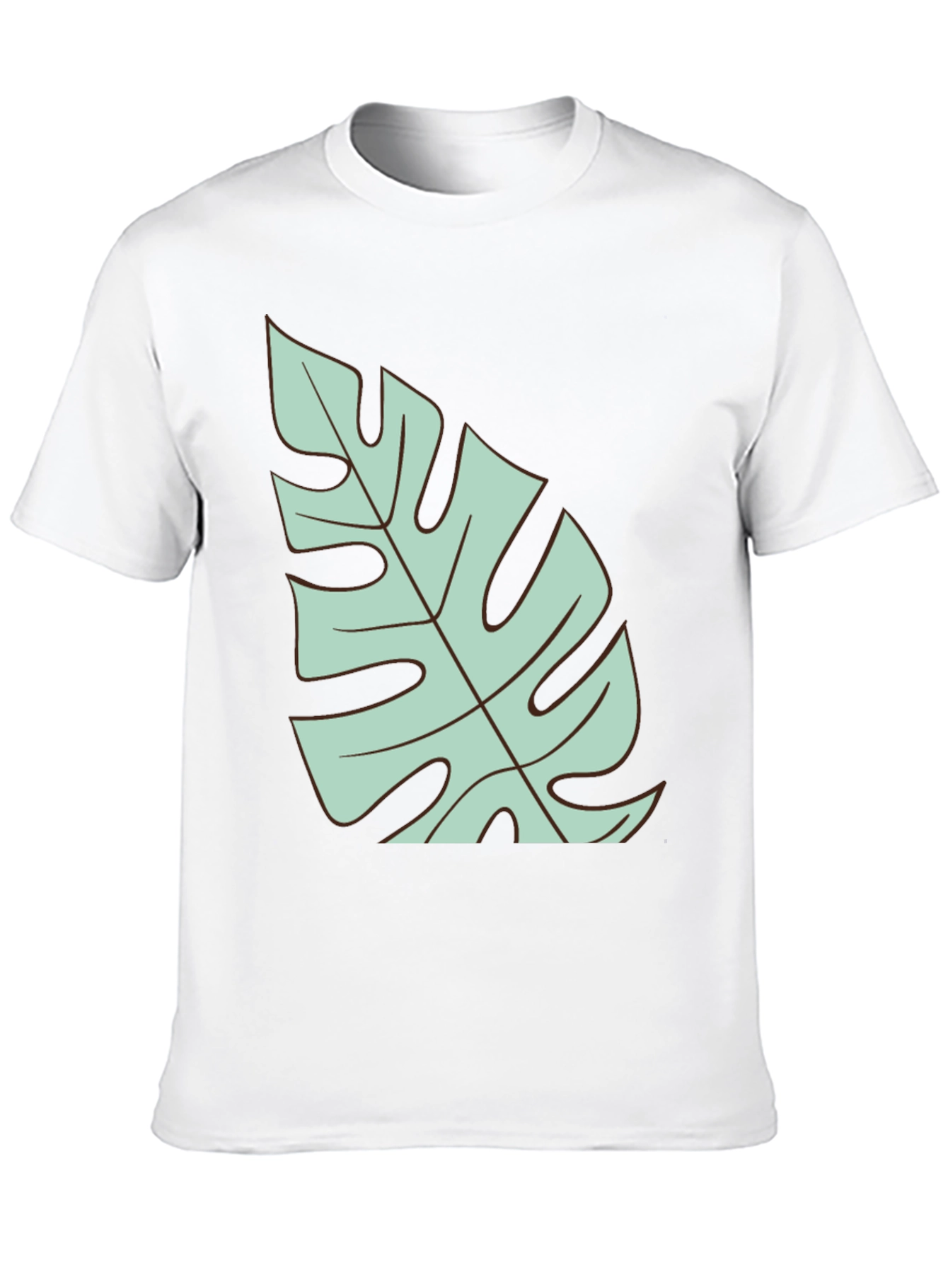 Tropical Monstera Leaf Graphic T-Shirt - Black