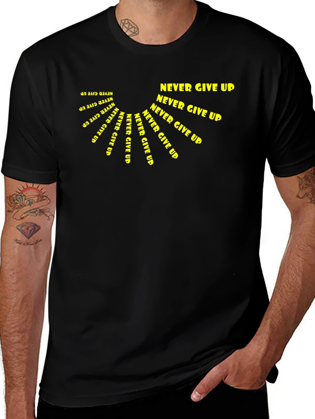 Never Give Up Graphic Tee - Motivational Design