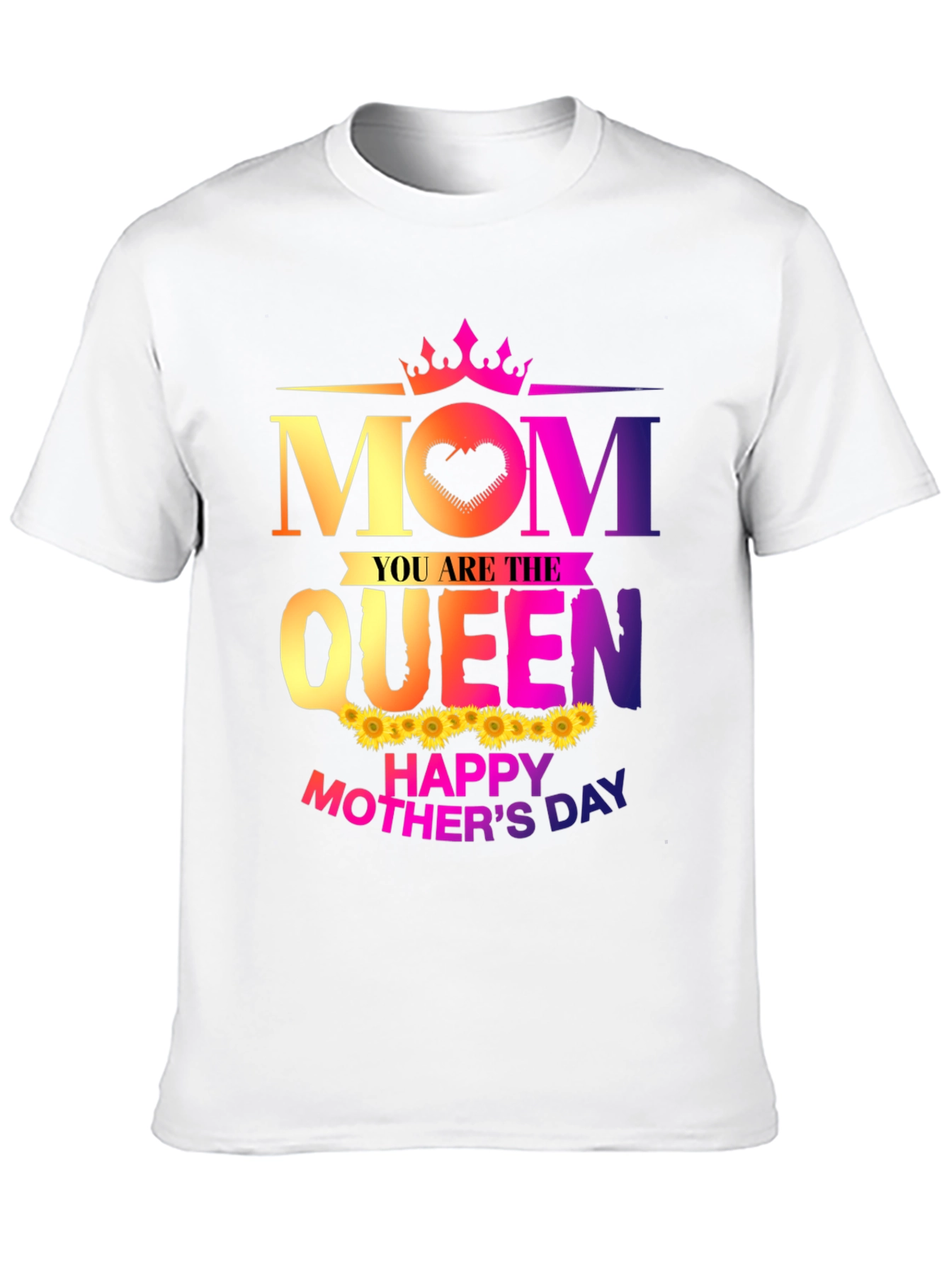 Mom Queen Happy Mothers Day Black T-Shirt
