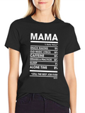 Mama Nutrition Facts T-Shirt - Mothers Day Gift