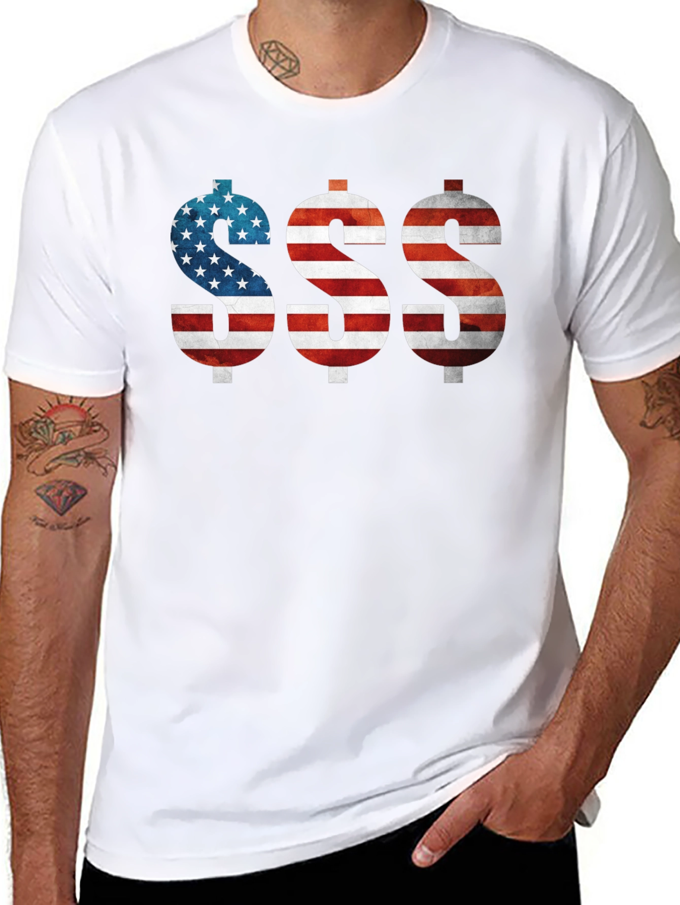 American Flag Dollar Sign T-Shirt - Patriotic Pride