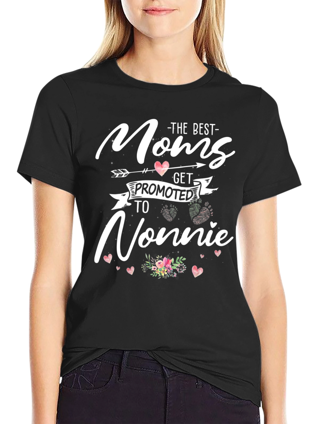 Moms Get Promoted to Nonnie Graphic T-Shirt