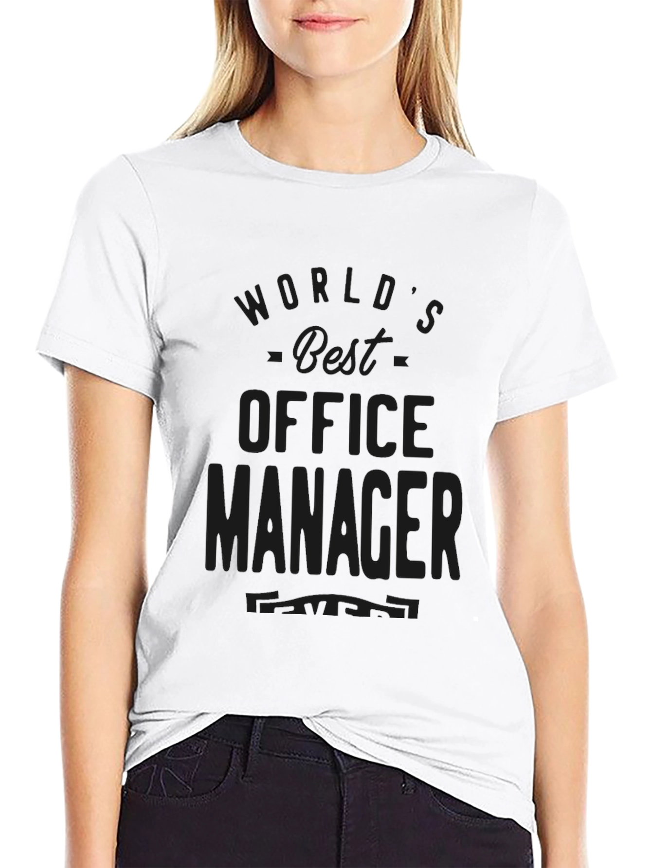 Worlds Best Office Manager Black T-Shirt