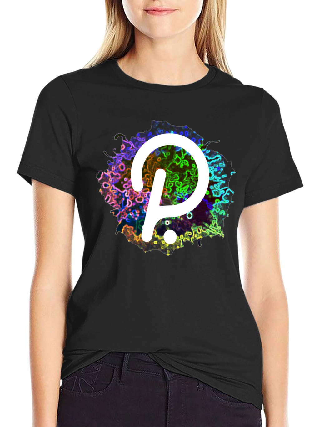 Polkadot T-Shirt - Abstract Design - Black Tee