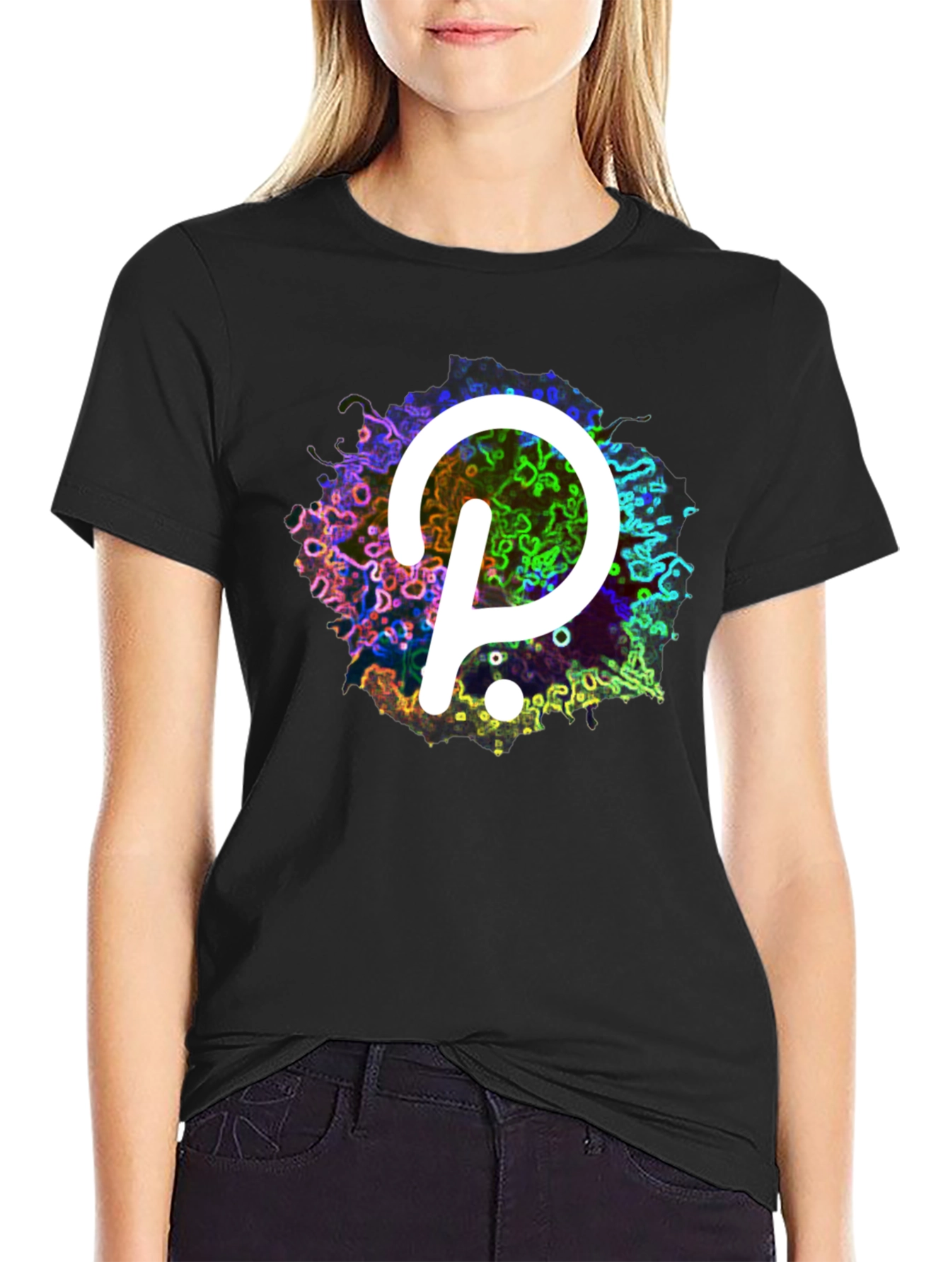 Polkadot T-Shirt - Abstract Design - Black Tee