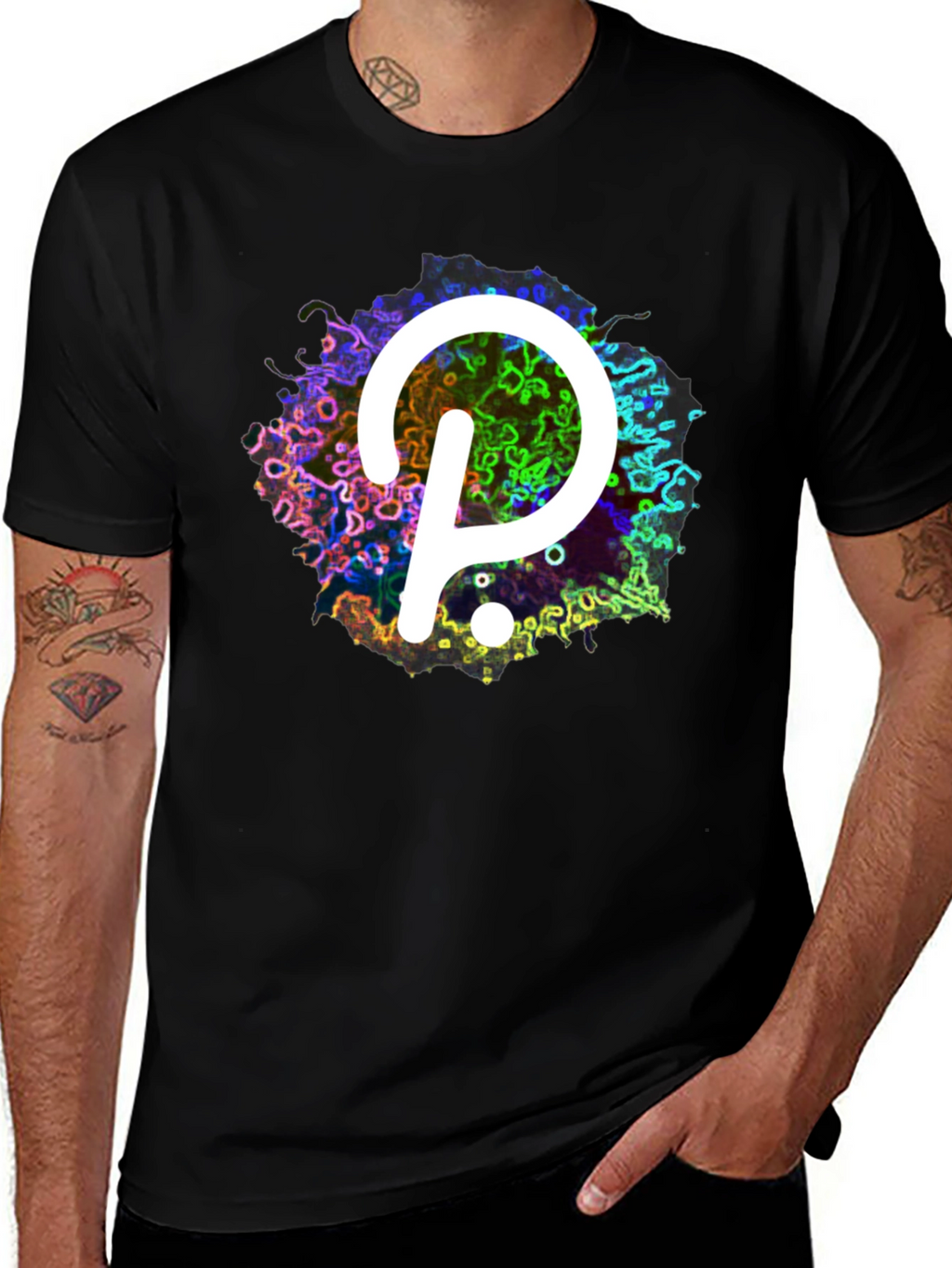 Polkadot T-Shirt - Abstract Design - Black Tee