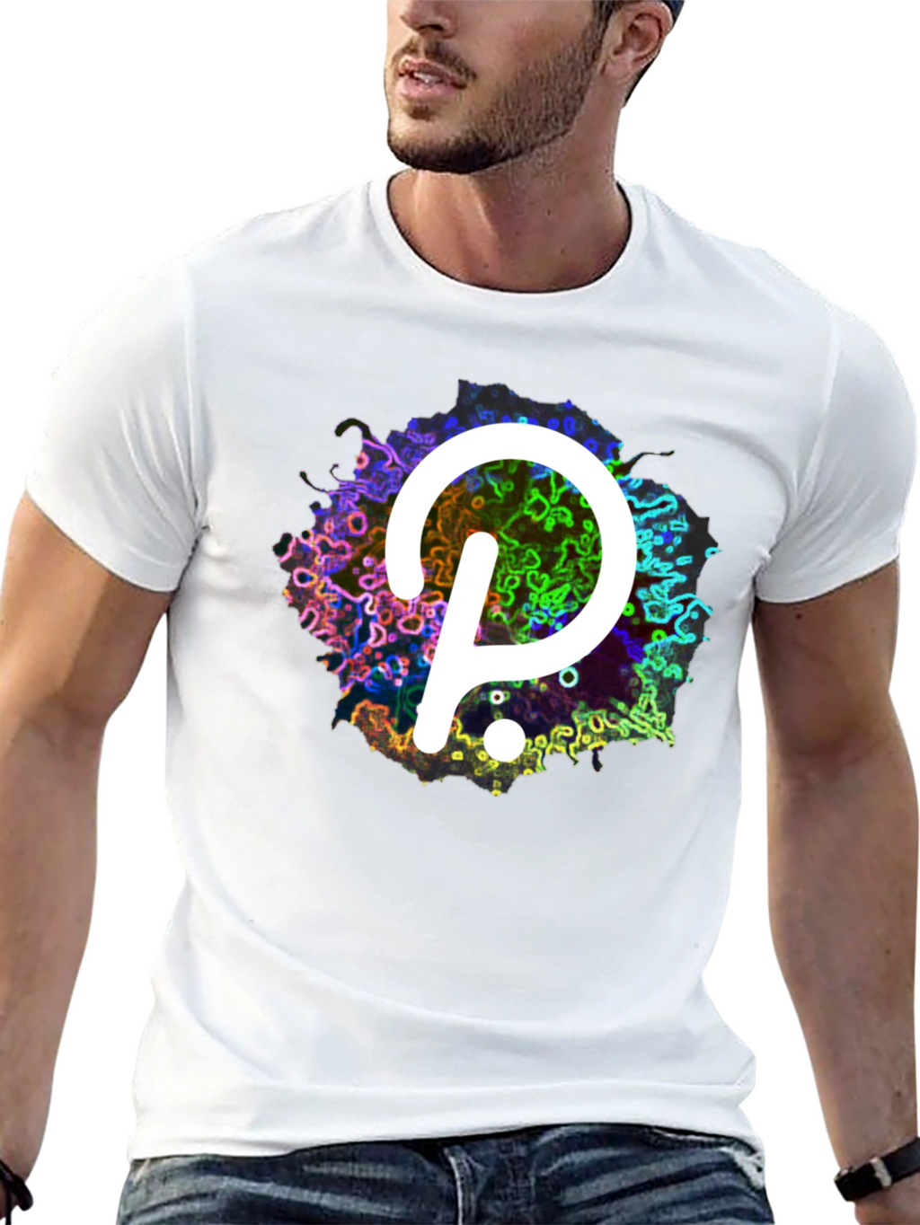 Polkadot T-Shirt - Abstract Design - Black Tee
